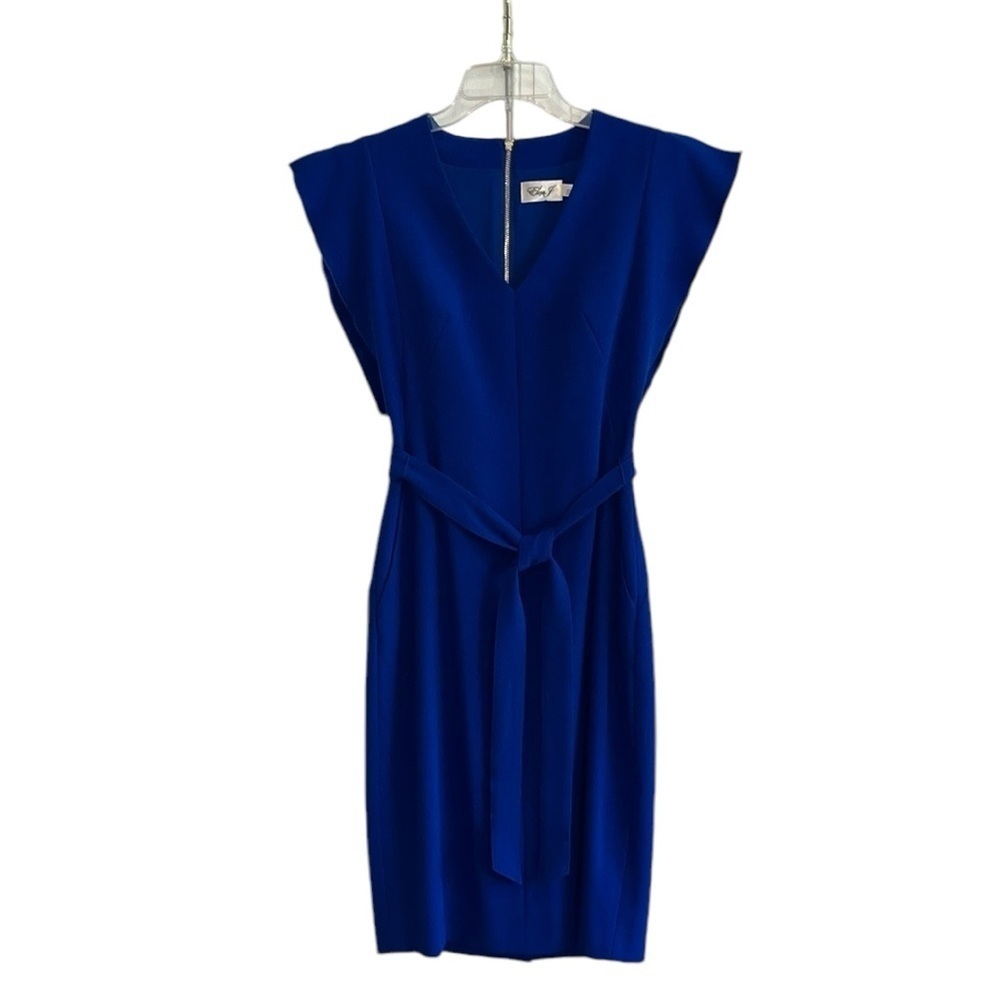 Eliza J Royal Blue Flutter Sleeve Dress Size 4 - Picture 2 of 13